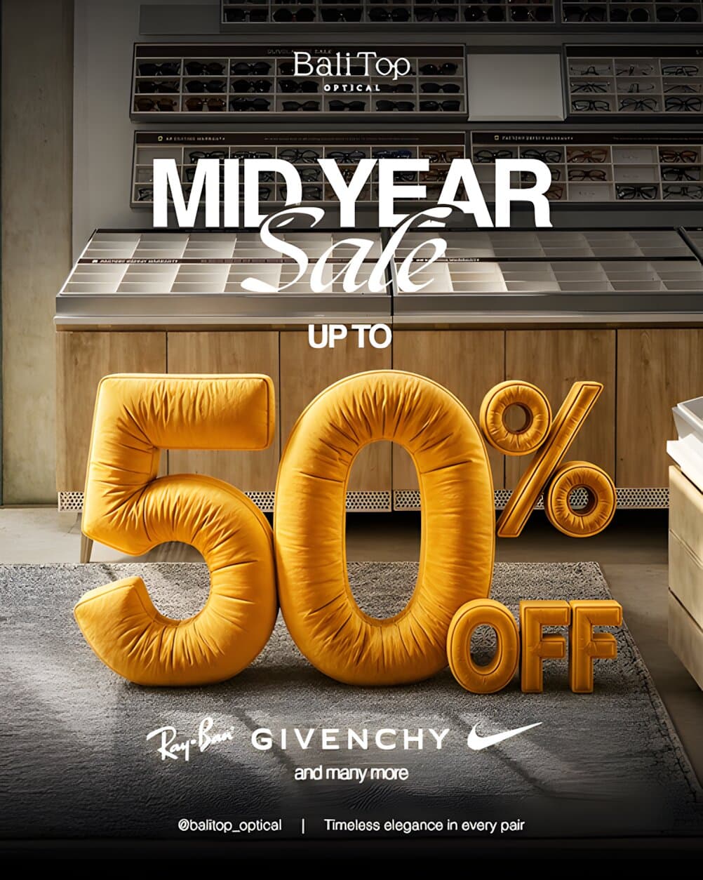 Mid-year sale at Bali Top Optical is ready to cover it up!