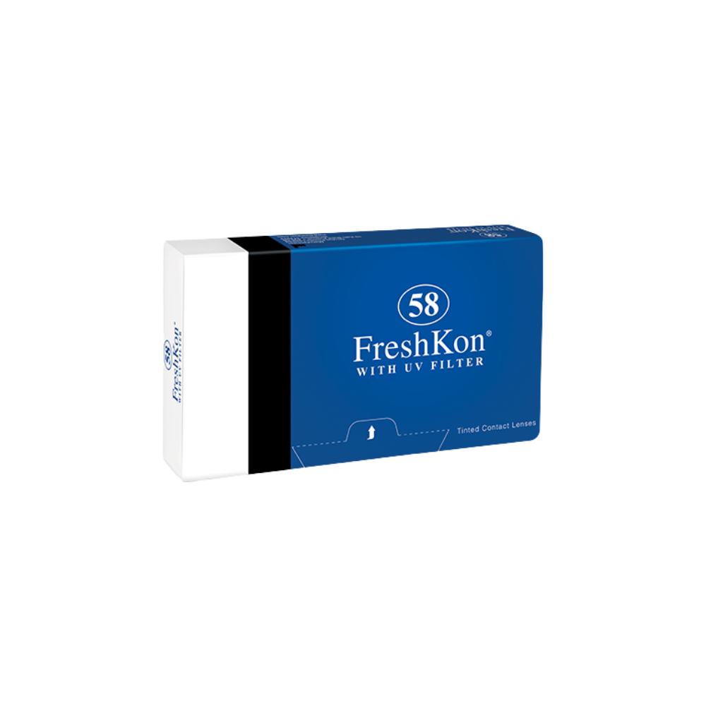 FreshKon 58 Clear monthly disposable contact lenses 6-pack with UV protection